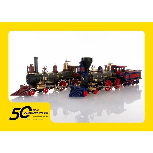 Jubiläumsangebot  50 Jahre Zugkraft Stucki    Spur 1:  Dampflokomotiven-Set "Golden Spike"    