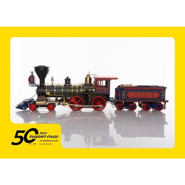 Jubiläumsangebot  50 Jahre Zugkraft Stucki    Spur 1:  Dampflokomotive "Jupiter" der Central Pacif..