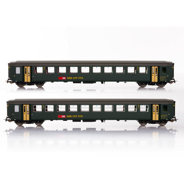 SBB EW I 1 x B + 1 x Übersetz-Fenster - neue Schrift   -  Die Wagen verfügen serienmässig über WS-Achsen für das 3-L-Märklin-System 