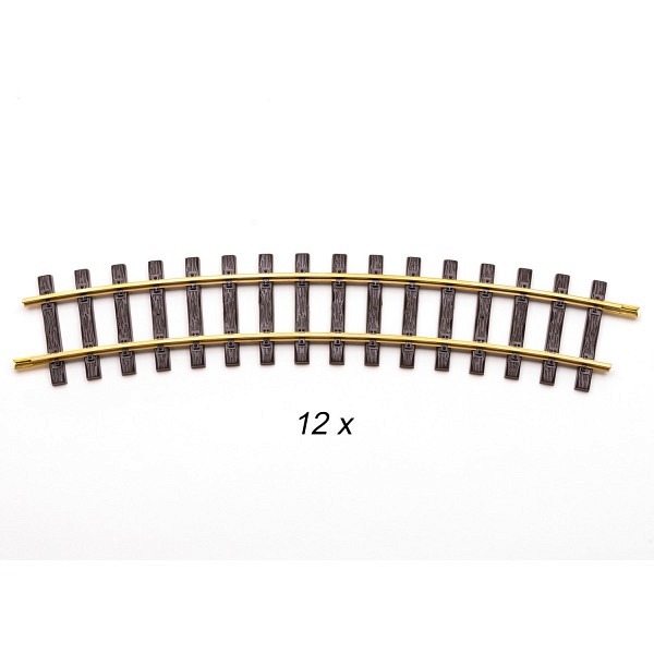 12 Stk. Gebogenes Gleis R3 = 22,5°  