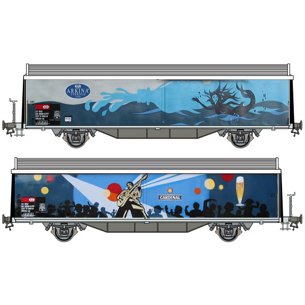 Spur 1:  SBB Schiebewandwagen Hbils-vy - glatte Schiebewände "Arkina / Cardinal" 