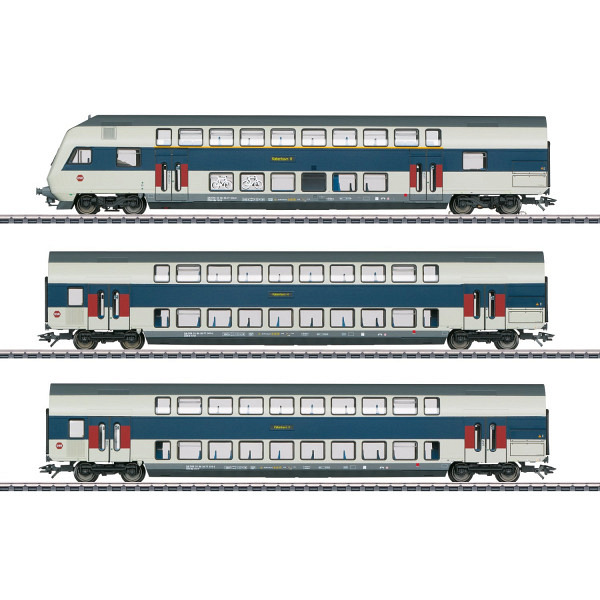 3-tlg. Doppelstockwagen-Set DSB   