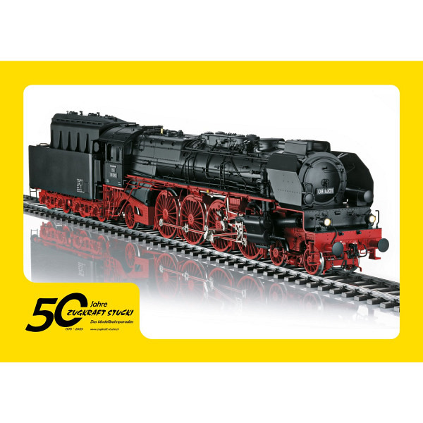 Jubiläumsangebot  50 Jahre Zugkraft Stucki     Spur 1:  Schlepptenderdampflok BR 08 1001 DR   
