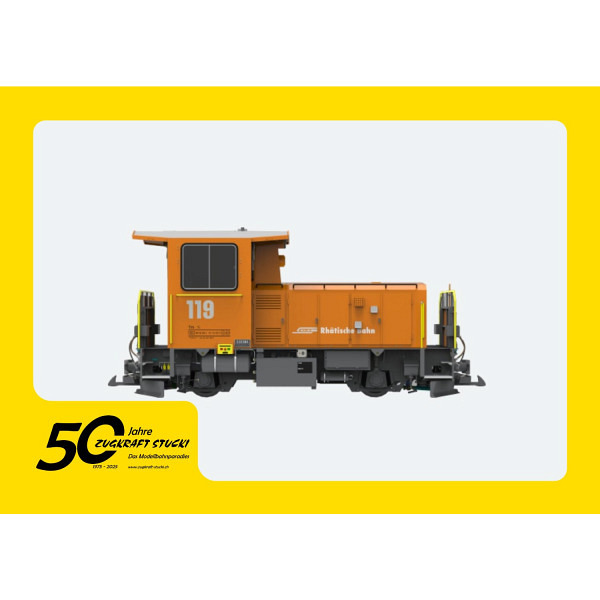 Jubiläumsangebot  50 Jahre Zugkraft Stucki   Spur LGB:  RhB Diesel-Rangierlok Schöma TM 2/2 lang, ..