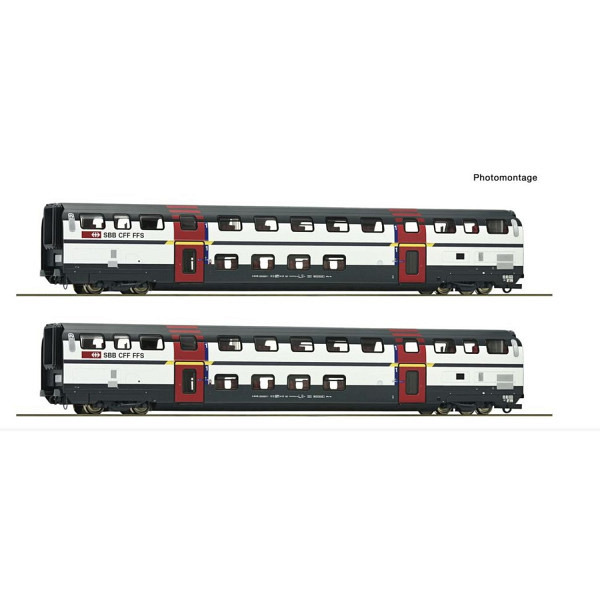 2-tlg. Set: Doppelstockwagen 1. Klasse, SBB 