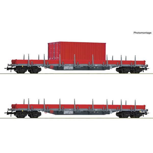 DB AG - 2-tlg. Set: Rungenwagen Passend zum Digital-Eisenbahndrehkran Art.-Nr. 7310070, 7320070