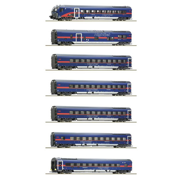 7-tlg. Set: Nightjet, ÖBB -  geeignet für das 3-L-ACS-System Märklin 