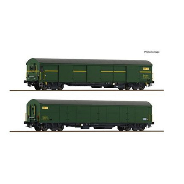 2-tlg. Set: Paket-Postwagen, PTT - Wir wechseln die Achsen auf Wunsch kostenlos auf AC-Märklin-System 