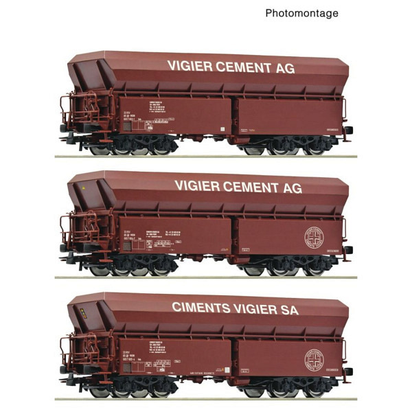 3-tlg. Set: Selbstentladewagen, Vigier Cement - Wir wechseln die Achsen auf Wunsch kostenlos auf AC-Märklin-System 