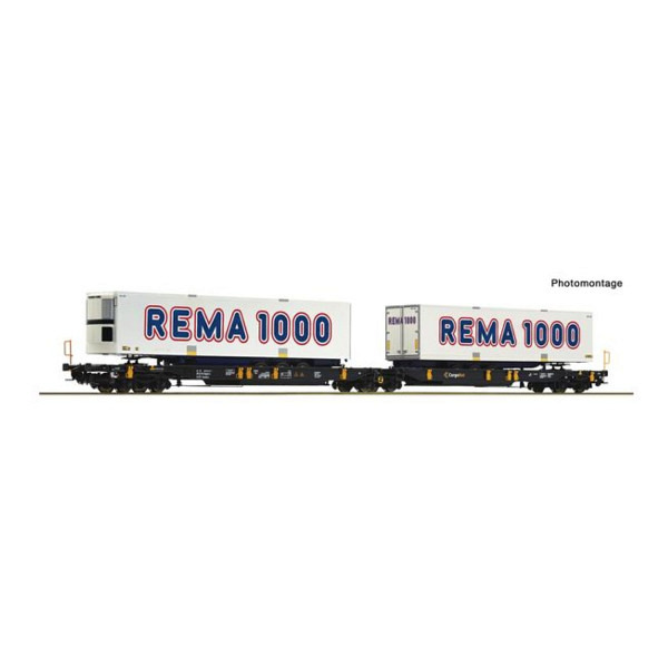 Doppeltaschen-Gelenkwagen T2000, CargoNet - Wir wechseln die Achsen auf Wunsch kostenlos auf AC-Märklin-System 
