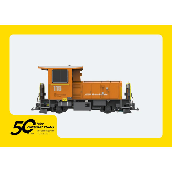 Jubiläumsangebot  50 Jahre Zugkraft Stucki   Spur LGB:  RhB Diesel-Rangierlok Schöma TM 2/2 lang, ..