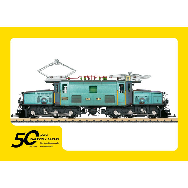 Jubiläumsangebot  50 Jahre Zugkraft Stucki    - RhB Ge 6/6 I Nr. 415 "Chamäleon" - High-End-Modell..