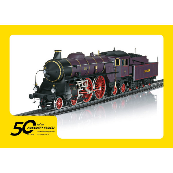 Jubiläumsangebot  50 Jahre Zugkraft Stucki     - Spur 1:  Dampflokomotive Bayerischen S 2/6  braun..