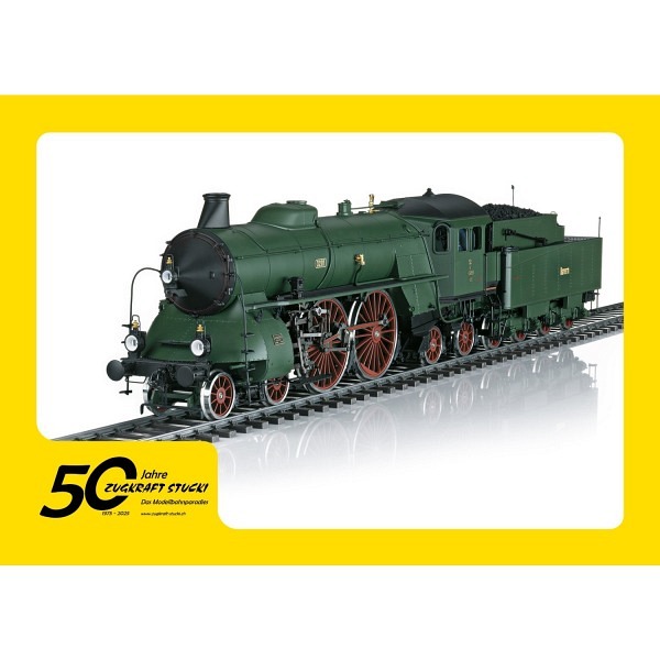 Jubiläumsangebot  50 Jahre Zugkraft Stucki     Spur 1:  Dampflokomotive Bayerische S 2/6 grün mit ..