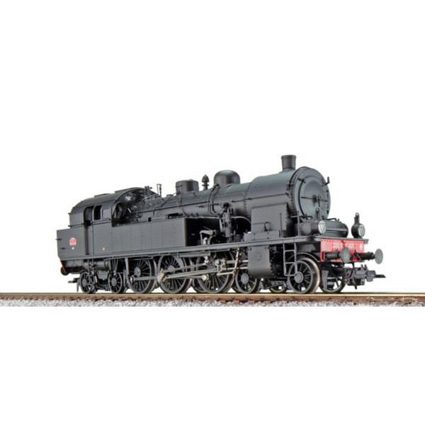 Dampflok T18  232 TC 421 SNCF, schwarz, Doppelraucherzeuger, Rangierkupplung 