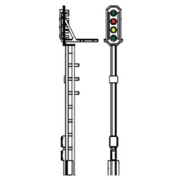 Spur 1:  SBB Hauptsignal 4-flammig ( ohne Decoder ) 