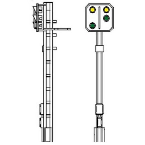Spur 1:  SBB Vorsignal 4-flammig ( ohne Decoder ) 