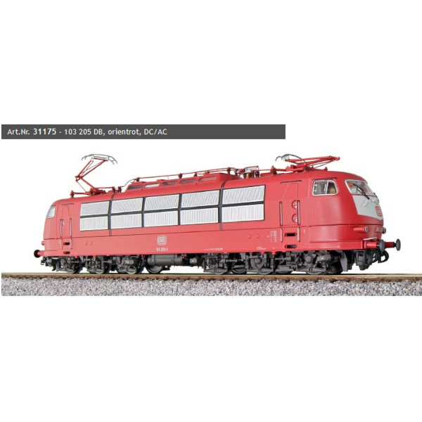 Elektrolok, 103 205 DB, orientrot, Sound+Panto -  mit Digital heb- und senkbaren Pantos    