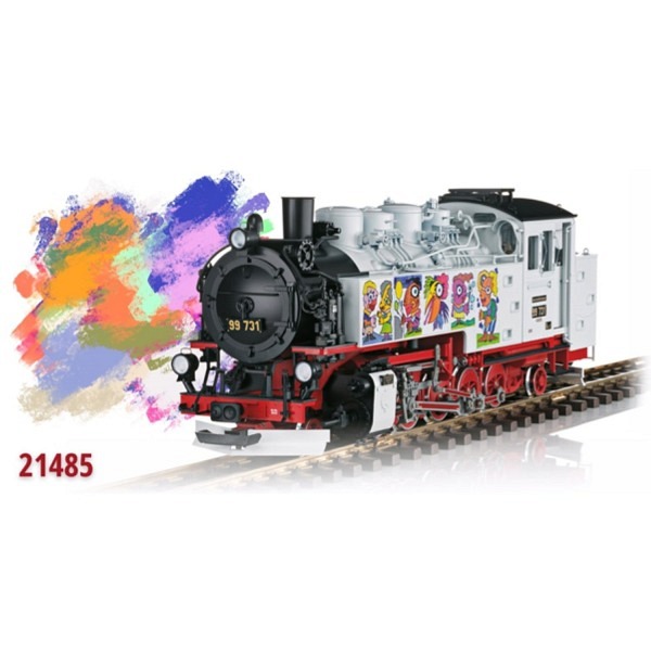 SOEG Dampflok VII K 99 731 iim hellgrauen Fotoanstrich - Limitierte Auflage mit Künstler-Gestaltun..