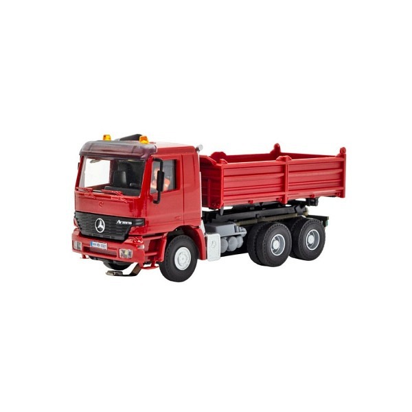 MB ACTROS 3-achs Muldenkipper mit Rundumleuchten, rot, Basis, Funktionsmodell