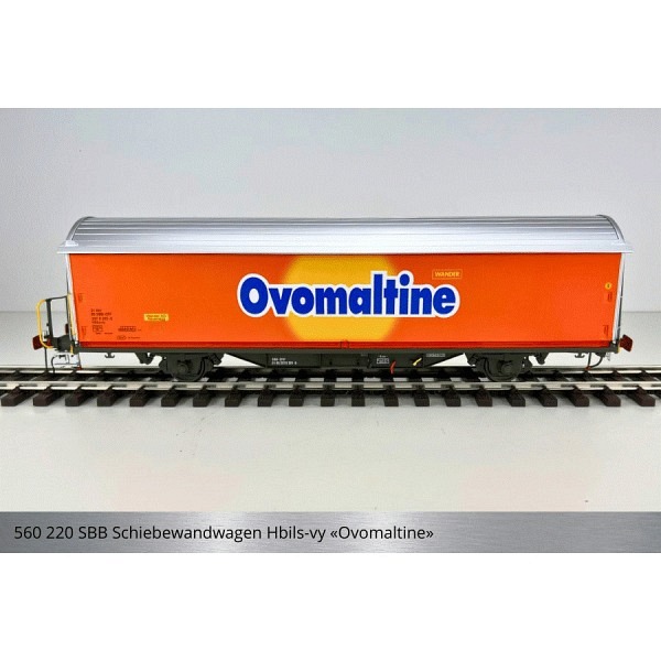 Spur 1:  SBB Schiebewandwagen Hbils-vy - glatte Schiebewände "Ovomaltine" 