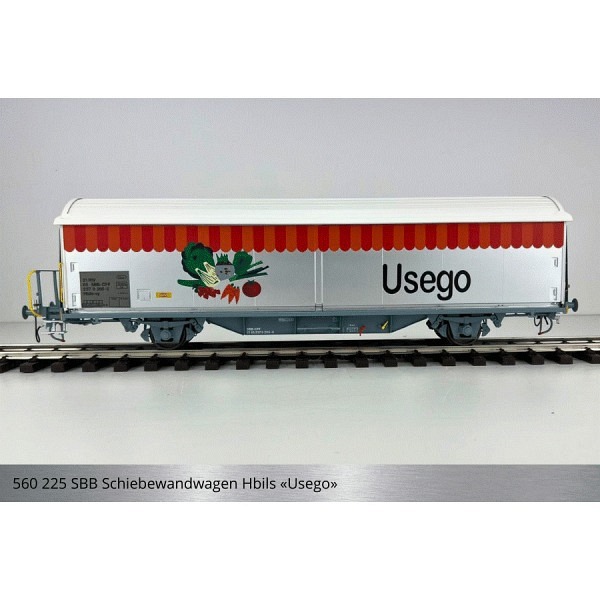 Spur 1:  SBB Schiebewandwagen Hbils - Schiebewände glatt "Usego" 