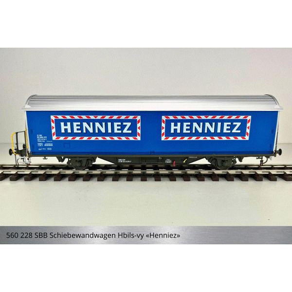 Spur 1:  SBB Schiebewandwagen Hbils - Schiebewände glatt "HENNIEZ" 