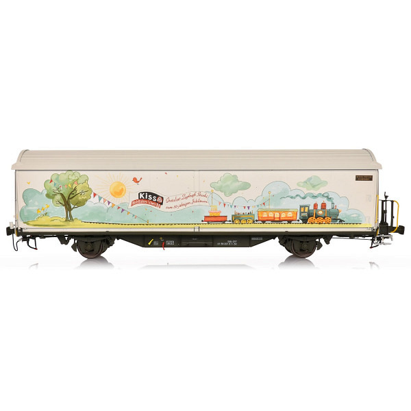 Spur 1:  Jubiläumswagen "50 Jahre Zugkraft Stucki"  SBB Schiebewandwagen Hbils 