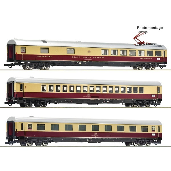 Wagenset 2 mit drei Schnellzugwagen für den „Rheingold“ der AKE-Eisenbahntourist  