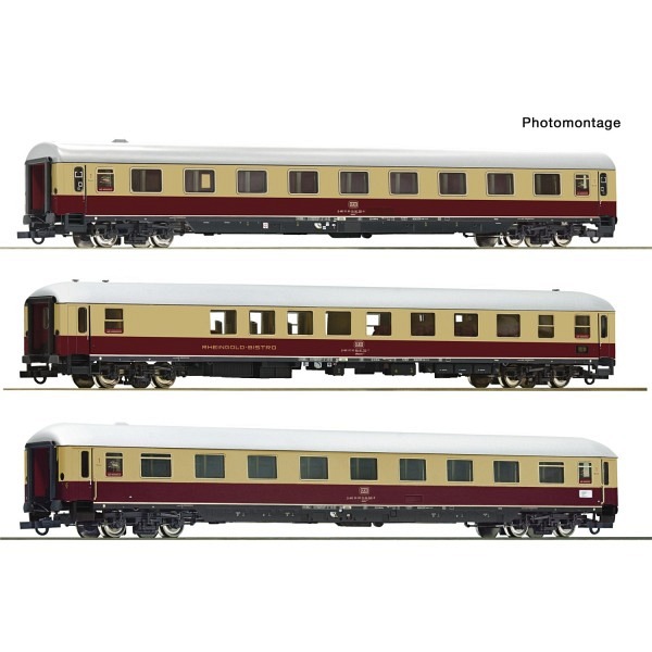 Wagenset 3 mit drei Schnellzugwagen für den „Rheingold“ der AKE-Eisenbahntourist  