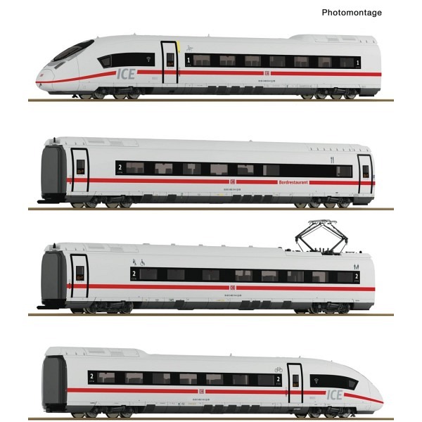 4-teiliges Set  ICE 3neo-Elektrotriebzug Baureihe 408 „Velaro MS“ der DB - geeignet für das 3-L-AC..