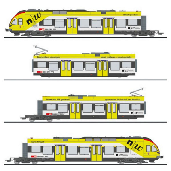 SBB Triebzug Flirt 521 017   FHNW  "Muttenz" - geignet für das 3-L-System von Märklin    