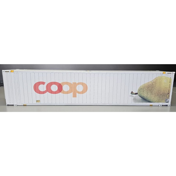 Spur 1:  45 ft Reefercontainer "Coop Birne" zu Containertragwagen Sgns 