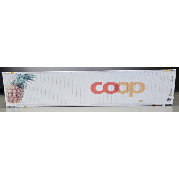Spur 1:  45 ft Reefercontainer "Coop Ananas" zu Containertragwagen Sgns 