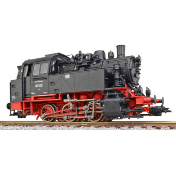 Dampflok BR 80 009, DR, Schwarz, Vorbildzustand um 1980, LokSound 5, - Doppelraucherzeuger, Rangie..