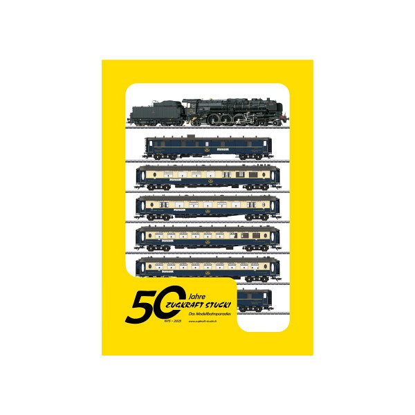 Jubiläumsangebot  50 Jahre Zugkraft Stucki      - Schnellzug mit Dampflokomotive Serie 13 EST + 6 ..