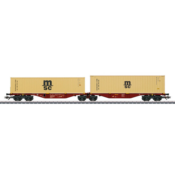 Doppel-Containertragwagen Sggrss 80  "MSC" 