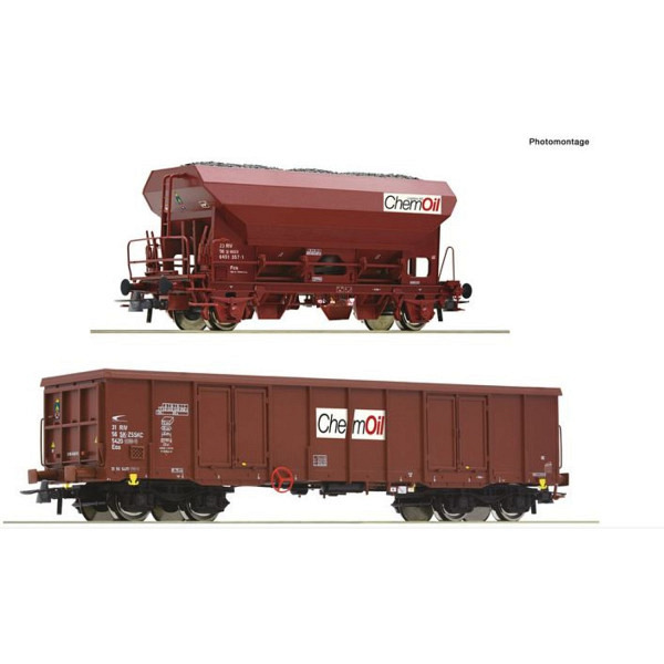 2-teiliges Güterwagen-Set  mit Chemoil-Beschriftung  