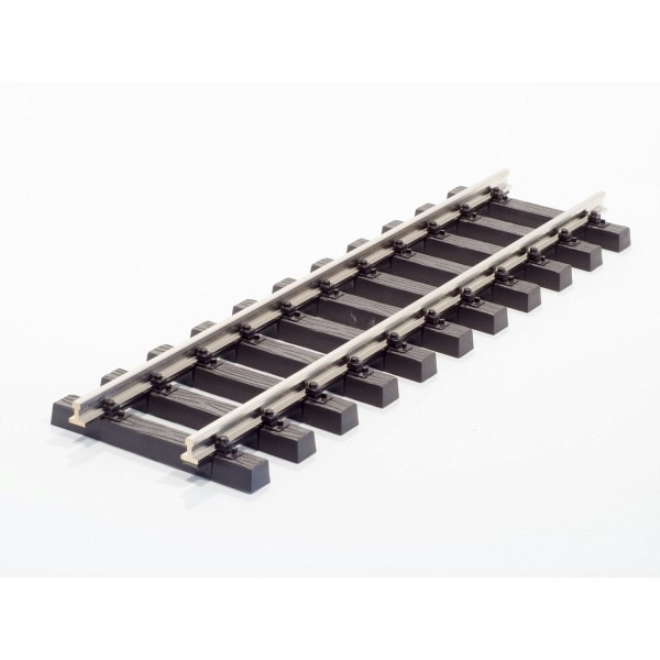 Spur LGB:  Gerades Gleis 30 cm, matt vernickeltes Profil, fertig aufgebaut 