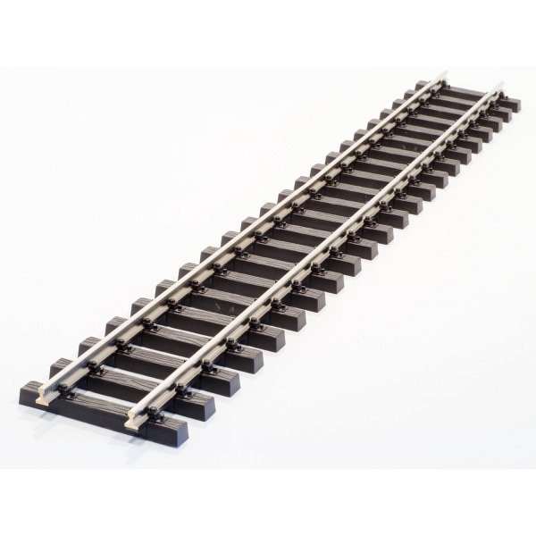 Spur LGB:  Gerades Gleis 90 cm, matt vernickeltes Profil, fertig aufgebaut 