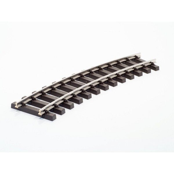 Spur LGB:  Gebogenes Gleis Radius 120 cm (R3), 22,5°, matt vernickeltes Profil.  