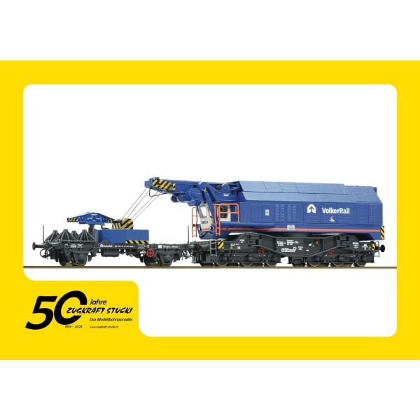 Jubiläumsangebot  50 Jahre Zugkraft Stucki  Digital-Eisenbahndrehkran der VolkerRail mit echten Be..
