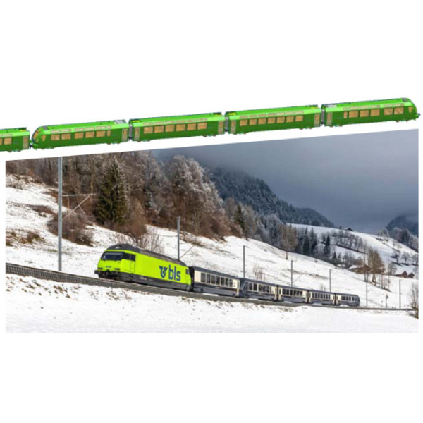 Komplette Wagenkomposition MOB "GoldenPass Express" für H0 Normalspur Märklin -  es handelt sich v..