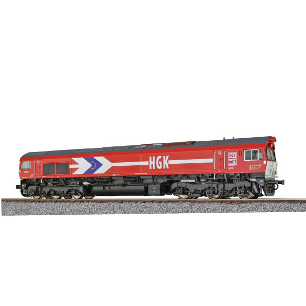 Diesellok C66, DE 672 HGK, Vorbildzustand um 2014, verkehrsrot, Sound + Rauch - geeignet für das 3..