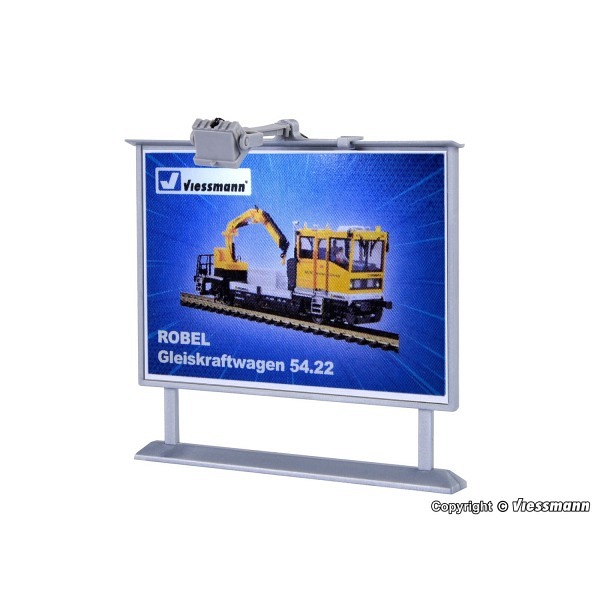 Werbetafel mit Beleuchtung.  