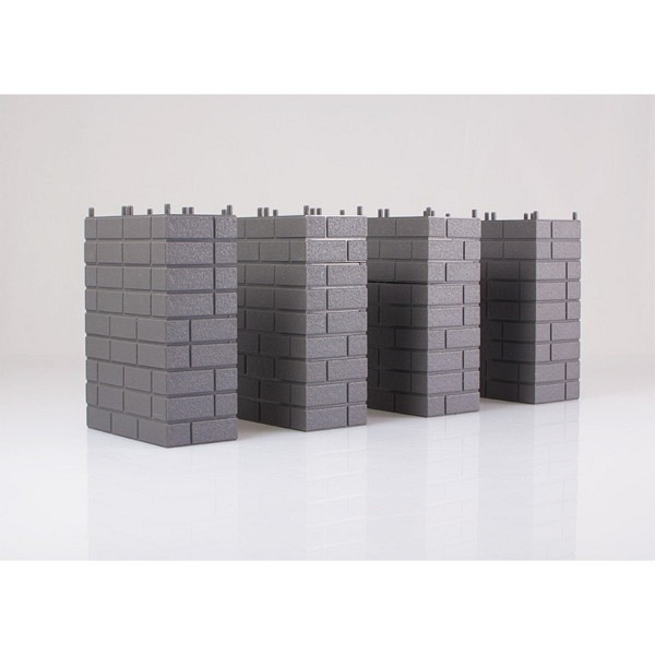 Brückeneinzelstein, 36 Einzelteile    - ergeben wie Bild 1 zeigt z.B. vier 9-teilige Pfeiler    