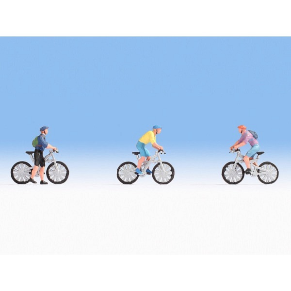 3 Mountainbiker mit Bike.  