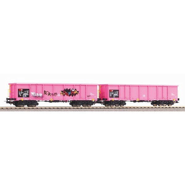 SBB 2-er-Set Hochbordwagen Eaos SBB pink,1x.Graffiti   