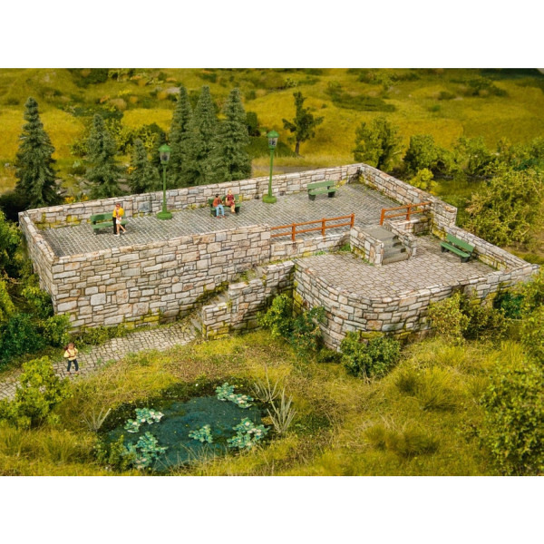 3D-Kartonplatte Bruchsteinmauer bunt, 25 x 12,5 cm  