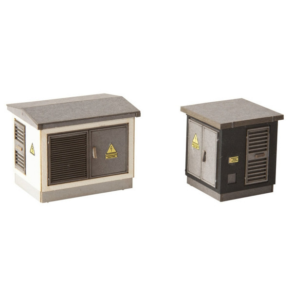 2 Stk. L-C Transformator-Stationen  Laser-Cut Bausätze 